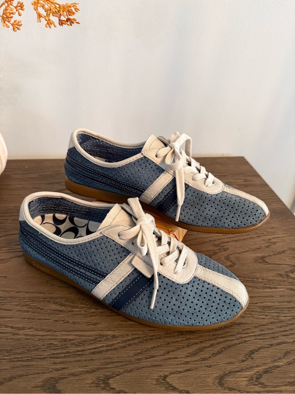 Coach Ellie Blue and Cream Lace-Up Women’s Sneakers